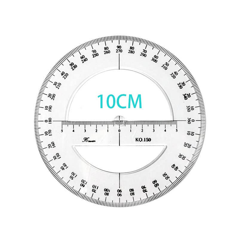 SEIWEI 360 Degree Protractor Round Ruler Gauge Angular Drafting Tools Circle Protractor for School Education Office Classroom 4 Inch - Image 2